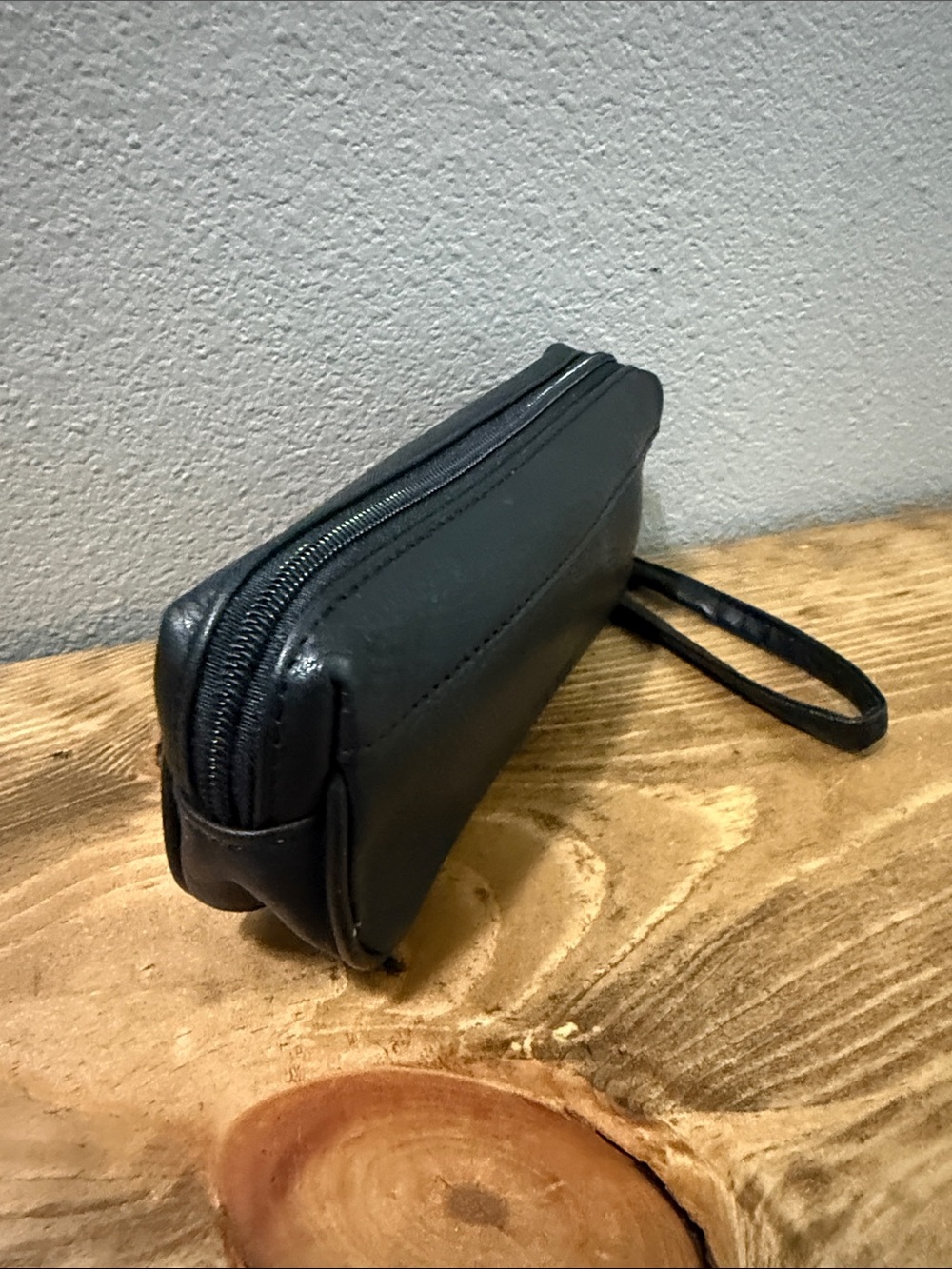 NWOT Black Wristlet Leather Pouch